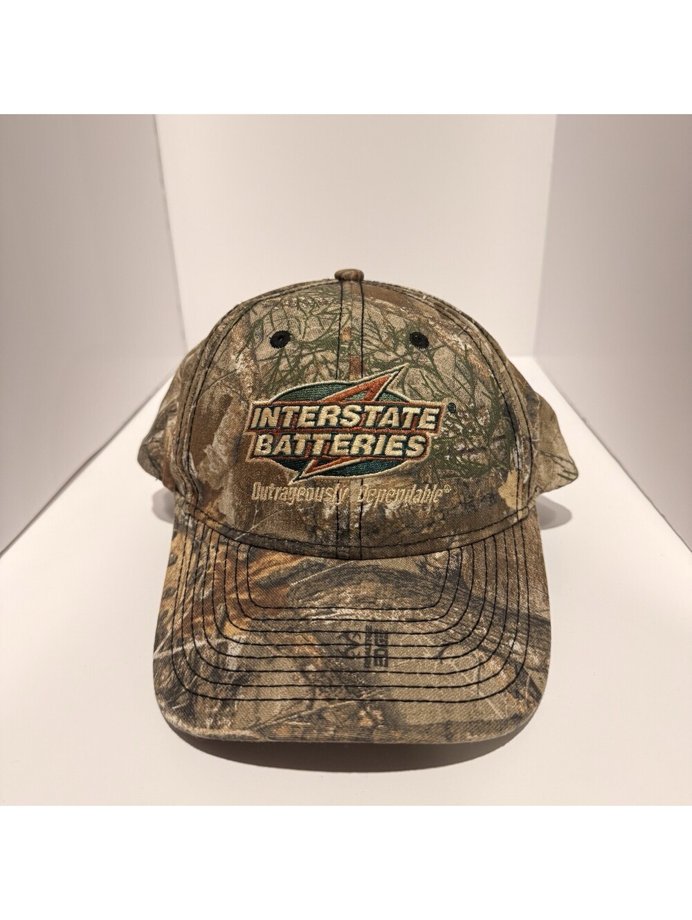 Vintage Interstate Batteries Hat Camo Camouflage Promo Strapback Cap Racing
